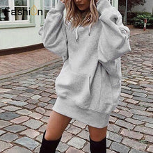 Load image into Gallery viewer, 2019 Women Long Hoodies Loose Sweatshirts Dress Punk Style Hooded Autumn Winter Sweatshirt Sudaderas Mujer Harajuku Clothes