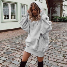 Load image into Gallery viewer, 2019 Women Long Hoodies Loose Sweatshirts Dress Punk Style Hooded Autumn Winter Sweatshirt Sudaderas Mujer Harajuku Clothes