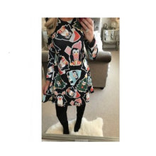 Load image into Gallery viewer, S-XL Plus Size Tunic Autumn Women Dresses Casual Cartoon Print Christmas Dress Casual Loose Long Sleeve Party Dress Vestidos