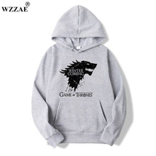 Load image into Gallery viewer, WZZAE 2018 New Game of Thrones Direwolf Men Hoodies And Sweatshirts Winter is Coming Cotton Hooded Top Quality Plus Size M-XXXL