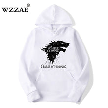 Load image into Gallery viewer, WZZAE 2018 New Game of Thrones Direwolf Men Hoodies And Sweatshirts Winter is Coming Cotton Hooded Top Quality Plus Size M-XXXL