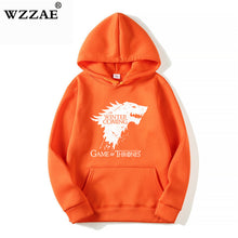 Load image into Gallery viewer, WZZAE 2018 New Game of Thrones Direwolf Men Hoodies And Sweatshirts Winter is Coming Cotton Hooded Top Quality Plus Size M-XXXL