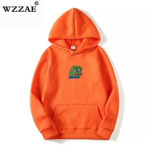 Sad tearing frog Print Hoodies Men/Women Hooded Sweatshirts 2019 New Harajuku Hip Hop Hoodies Sweatshirt Male Japanese Hoodie