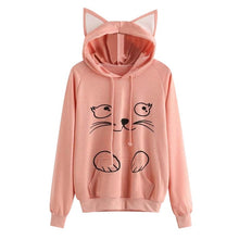 Load image into Gallery viewer, Women Cat Hoodie Long Sleeve Sweatshirt Jumper Coat Hooded Pullover Tops