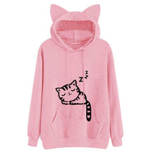 Load image into Gallery viewer, Women Cat Hoodie Long Sleeve Sweatshirt Jumper Coat Hooded Pullover Tops